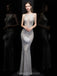Sexy Mermaid V Neck Sequin Long Evening Prom Dresses, Evening Party Prom Dresses, 12321