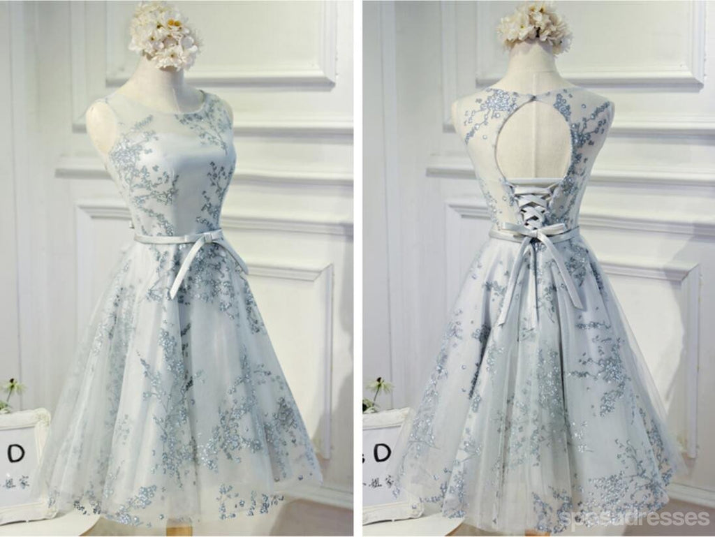 Scoop Neckline Gary Lace Homecoming Prom Dresses, Affordable Short Party Prom Dresses, Perfect Homecoming Dresses, CM270