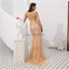 Long Sleeves Grey Heavily Beaded Mermaid Evening Prom Dresses, Evening Party Prom Dresses, 12097