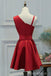 Elegant Simple Unique Red Short Cheap Homecoming Dresses Online, CM565