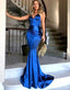 Royal Blue Sexy Backless Mermaid Long Evening Prom Dresses, Popular Cheap Long 2018 Party Prom Dresses, 17272