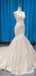 Spaghetti Straps V Neck Lace Mermaid Wedding Dresses, Cheap Wedding Gown, WD718