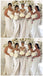 Off White Spaghetti Straps Scoop Mermaid Long Bridesmaid Dresses Online, WG666