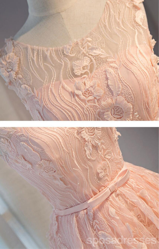 Peach Lace Short Peach Cute Homecoming Prom Dresses, Affordable Short Party Prom Dresses, Perfect Homecoming Dresses, CM302