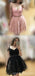 Off Shoulder Cute Short Lace Dark Red Homecoming Dresses 2018, CM476