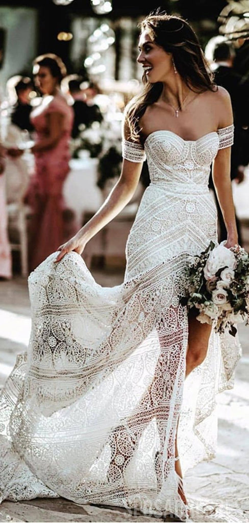Sweetheart Sexy Middle Slit Mermaid Wedding Dresses Online, Cheap Bridal Dresses, WD652