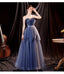 Blue A-line Sweetheart Sleeveless Party Prom Dresses, Cheap Dance Dresses,12540