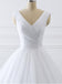 White V neck Tulle Cheap Wedding Dresses Online, Cheap A-line Bridal Dresses, WD464