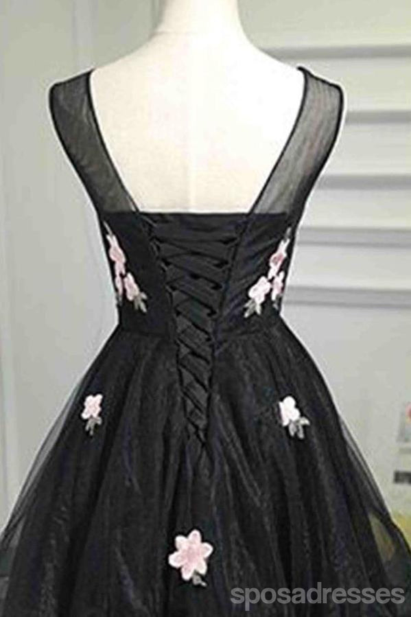 Popular Black Illusion Cheap Short Homecoming Dresses Online, CM640
