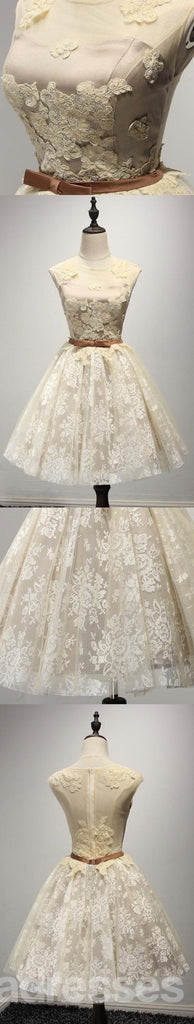 Lace Sexy See Through Homecoming Prom Dresses, Affordable Corset Back Short Party Prom Dresses, Perfect Homecoming Dresses, CM238