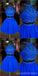 Two Pieces Blue Homecoming Dresses,Cheap Short Prom Dresses,CM899