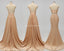Sexy Mismatched Side Slit Long Gold Bridesmaid Dresses, WG229