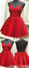 Red Spaghetti Straps Short Homecoming Dresses,Cheap Short Prom Dresses,CM894