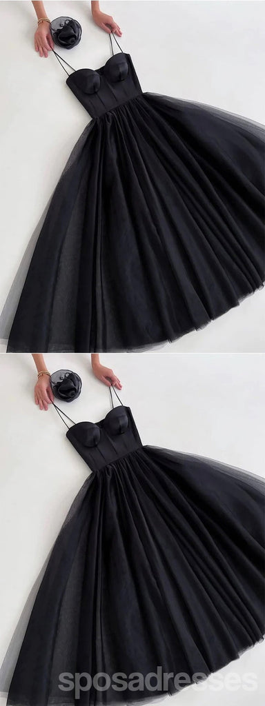 Black Spaghetti Straps Short Homecoming Dresses,Cheap Short Prom Dresses,CM883