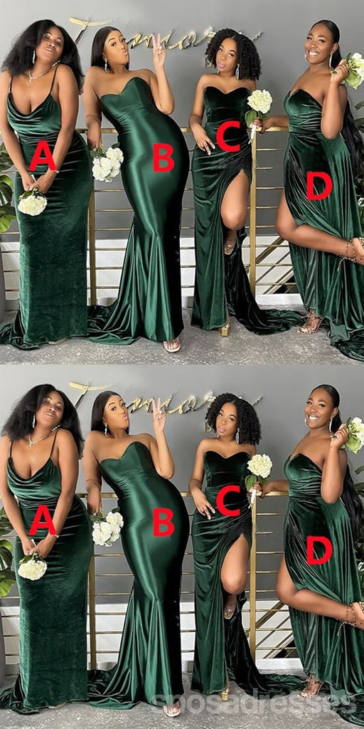 Mismatched Green Mermaid Cheap Long Bridesmaid Dresses Online,WG1218
