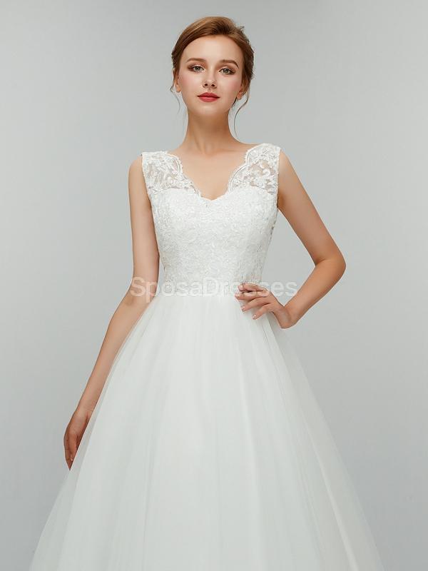 Sexy Backless Simple V-Neck Cheap Wedding Dresses Online, Cheap Bridal Dresses, WD552