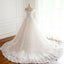 Off Shoulder Short Sleeve Lace A line Wedding Bridal Dresses, Affordable Custom Made Wedding Bridal Dresses, WD271