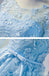 Long Sleeve Blue Open back Lace Cute Homecoming Prom Dresses, Affordable Short Party Prom Dresses, Perfect Homecoming Dresses, CM314