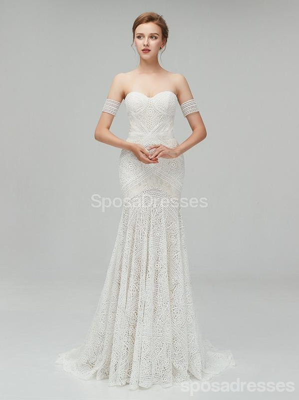 Sweetheart Lace Mermaid Wedding Dresses Online, Cheap Lace Bridal Dresses, WD460