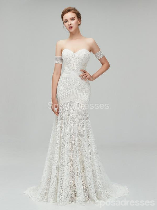 Sweetheart Lace Mermaid Wedding Dresses Online, Cheap Lace Bridal Dresses, WD460