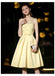 Scoop Pastel Yellow Flower Cheap Homecoming Dresses Online, Cheap Short Prom Dresses, CM780