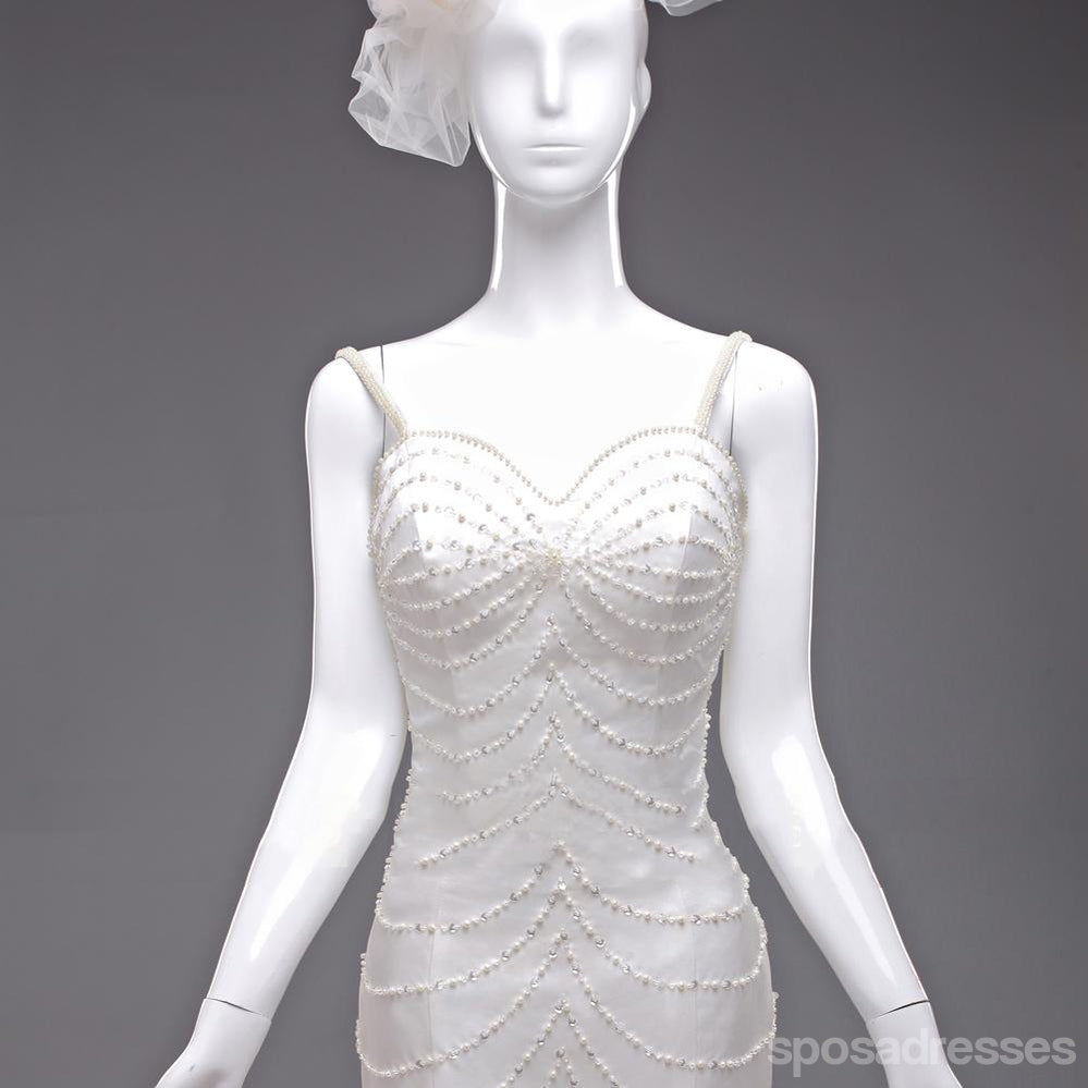 Sweetheart Sexy Backless Mermaid Pearls Beaded Wedding Bridal Dresses, Cheap Custom Made Wedding Bridal Dresses, WD277