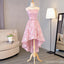 Strapless Lace High Low Pink Homecoming Prom Dresses, Affordable Short Party Prom Sweet 16 Dresses, Perfect Homecoming Cocktail Dresses, CM329