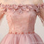 Dusty Pink Off Shoulder Short Sleeves Cheap Homecoming Dresses 2018, CM546