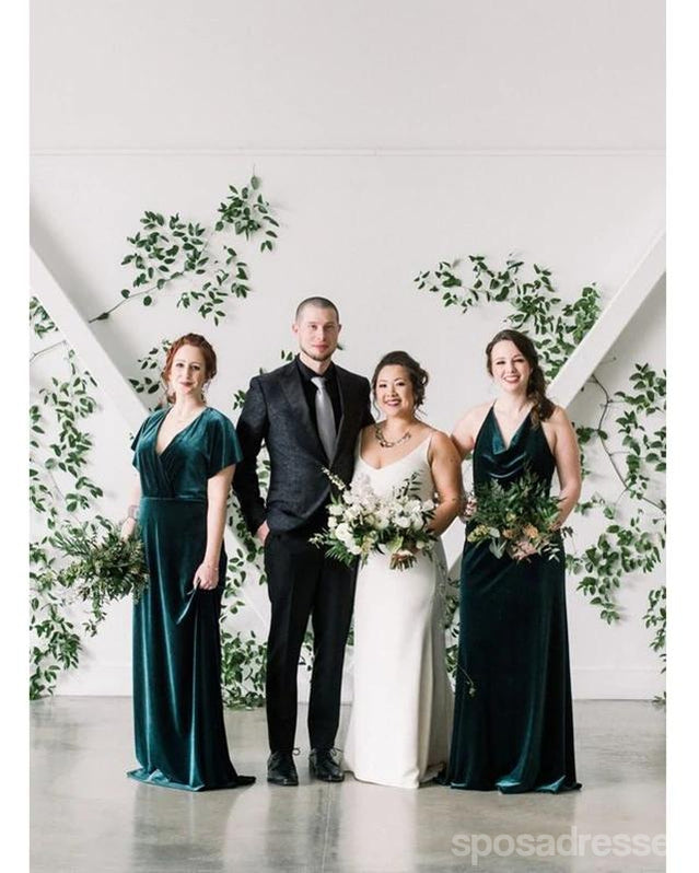 Mismatched Mermaid Green Sleeveless Cheap Long Bridesmaid Dresses Online, WG1151