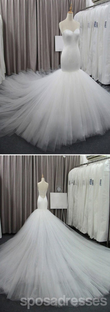 Simple Sweetheart Tulle Bridal Gown, Perfect Dresses For Wedding, WD0073