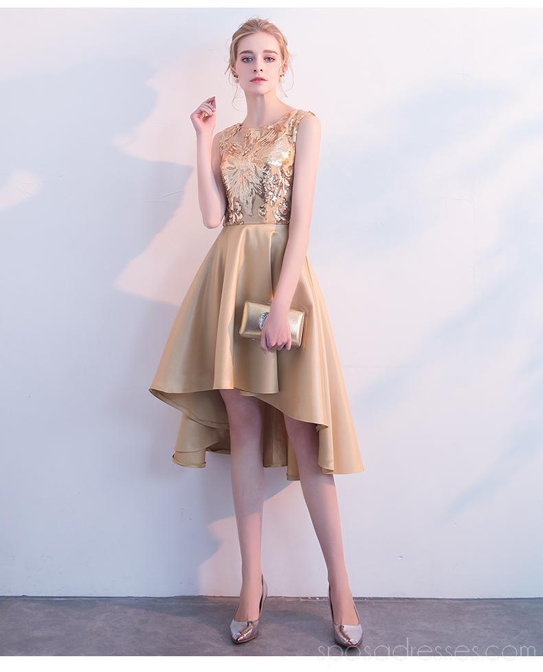 Gold Sparkly Sequin Cheap Homecoming Dresses Online, Cheap Short Prom Dresses, CM799
