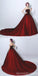 Burgundy A-line Sweetheart Sleeveless Long Prom Dresses Online,12641