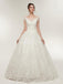 Scoop Cap Sleeves Lace A-line Cheap Wedding Dresses Online, Unique Bridal Dresses, WD570