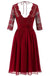 Dark Red Long Sleeve Lace Short Bridesmaid Dresses, Bridesmaid Dresses, BD024
