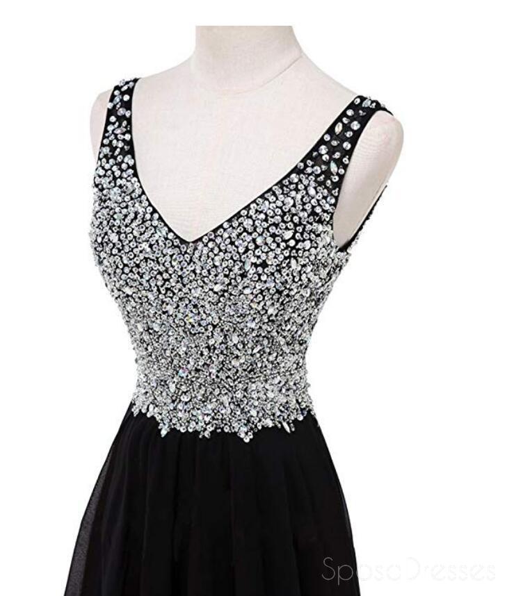 V Neck Beaded Chiffon Ombre Cheap Long Evening Prom Dresses,  Custom Sweet16 Dresses, 18400