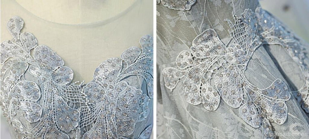 Short Sleeve Gary Lace Scoop Neckline Homecoming Prom Dresses, Affordable Short Party Prom Dresses, Perfect Homecoming Dresses, CM276