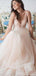 V Neck Simple Tulle A-line Cheap Wedding Dresses, Mermaid Wedding Gown, WD702