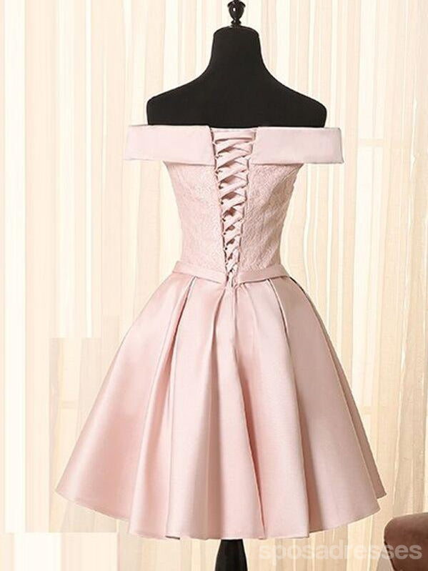 Off Shoulder Pink Cheap Short Homecoming Dresses Online, CM604