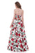Sexy Two Pieces Simple Strapless Printed Flower Long Evening Prom Dresses, Popular Cheap Long 2018 Party Prom Dresses, 17253