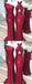 Mismatched Dark Red Mermaid Cheap Long Bridesmaid Dresses Online, WG557