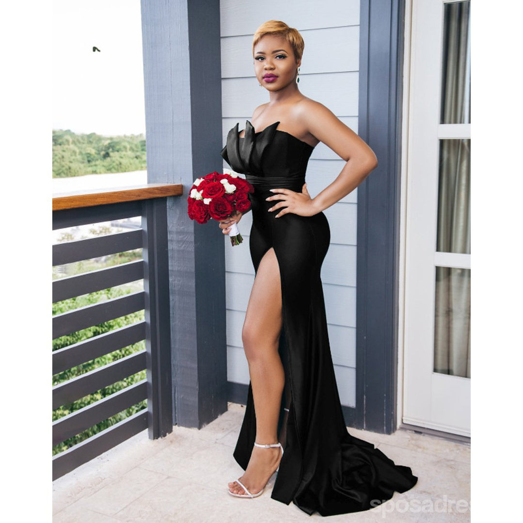 Black mermaid bridesmaid clearance dresses