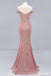 Pink Mermaid Off Shoulder Cheap Long Prom Dresses Online,Evening Party Dresses,12804