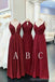 Mismatched Burgundy Long A-line Bridesmaid Dresses Gown Online,WG1091