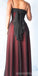 Sexy Black-Red Sheath Spaghetti Straps Cheap Maxi Long Prom Dresses Online,13239