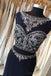 Sexy Two Pieces Heavily Beaded Navy Mermaid Long Cheap Evening Prom Dresses, 17538