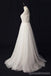 See Through V Neck Lace Cheap Custom A-line Long Wedding Bridal Dresses, WD290