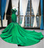 Off Shoulder Green Lace Mermaid Long Evening Prom Dresses, Evening Party Prom Dresses, 12280