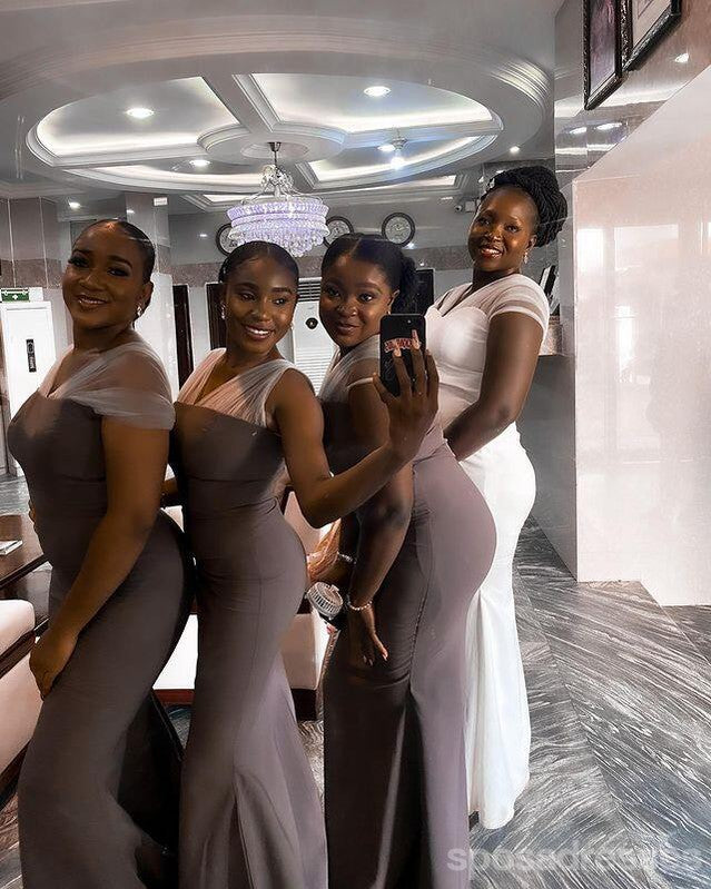 Unique Mermaid Off Shoulder Cheap Long Bridesmaid Dresses,WG1509