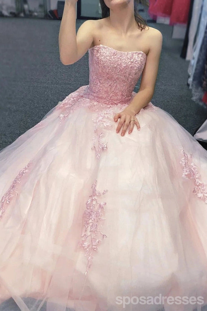 Pink A-line Sweetheart Cheap Long Prom Dresses,Dance Dresses,12904