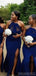 Mermaid Side Slit Halter Sleeveelsss Cheap Bridesmaid Dresses Online, WG828